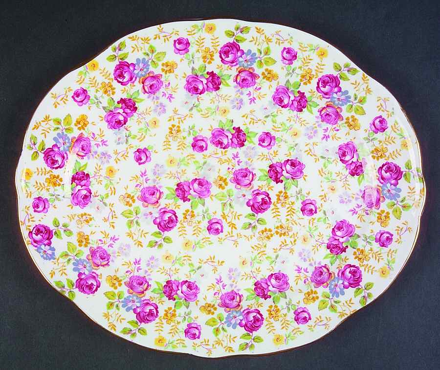 June Roses 11" Oval Serving Platter by Royal Stafford-1