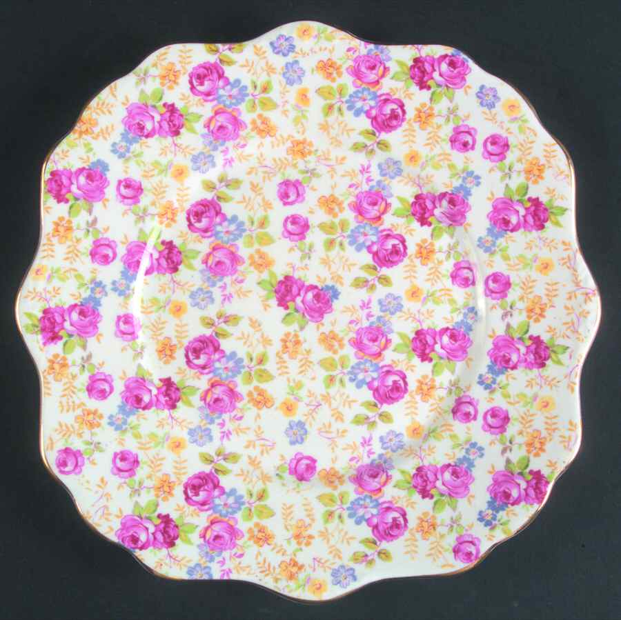 June Roses Square Luncheon Plate by Royal Stafford-1