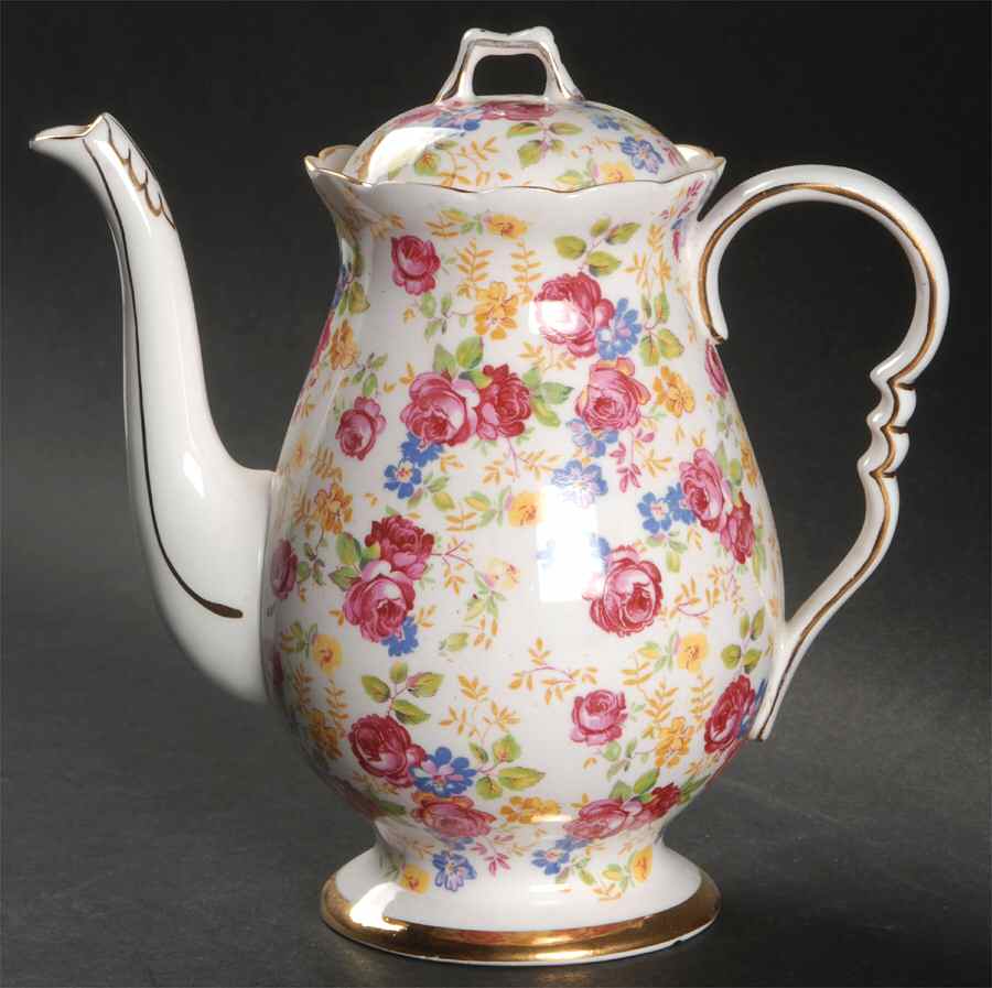 June Roses Mini Coffee Pot & Lid by Royal Stafford-1