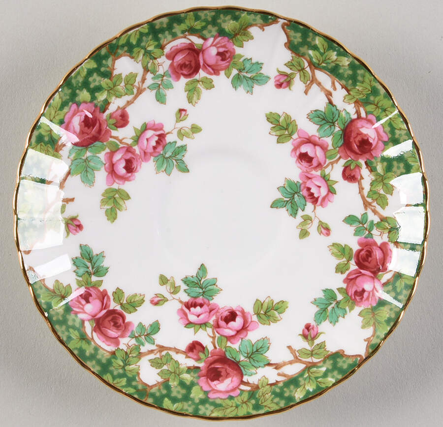 Olde English Garden Green Saucer for Demitasse Cup by Royal Stafford-1