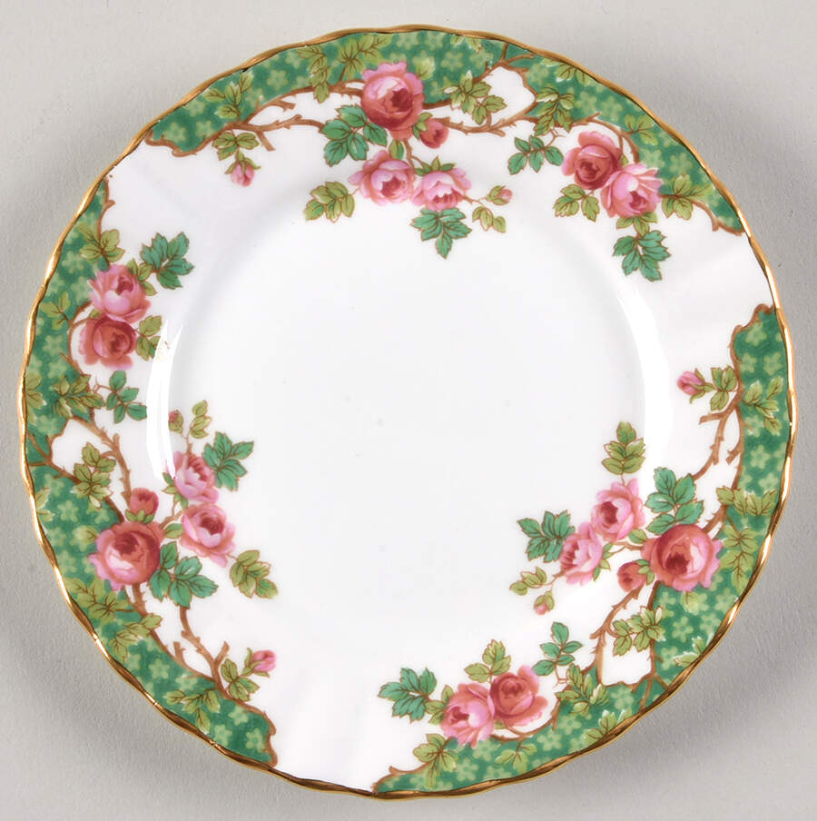 Olde English Garden Green Bread & Butter Plate by Royal Stafford-1