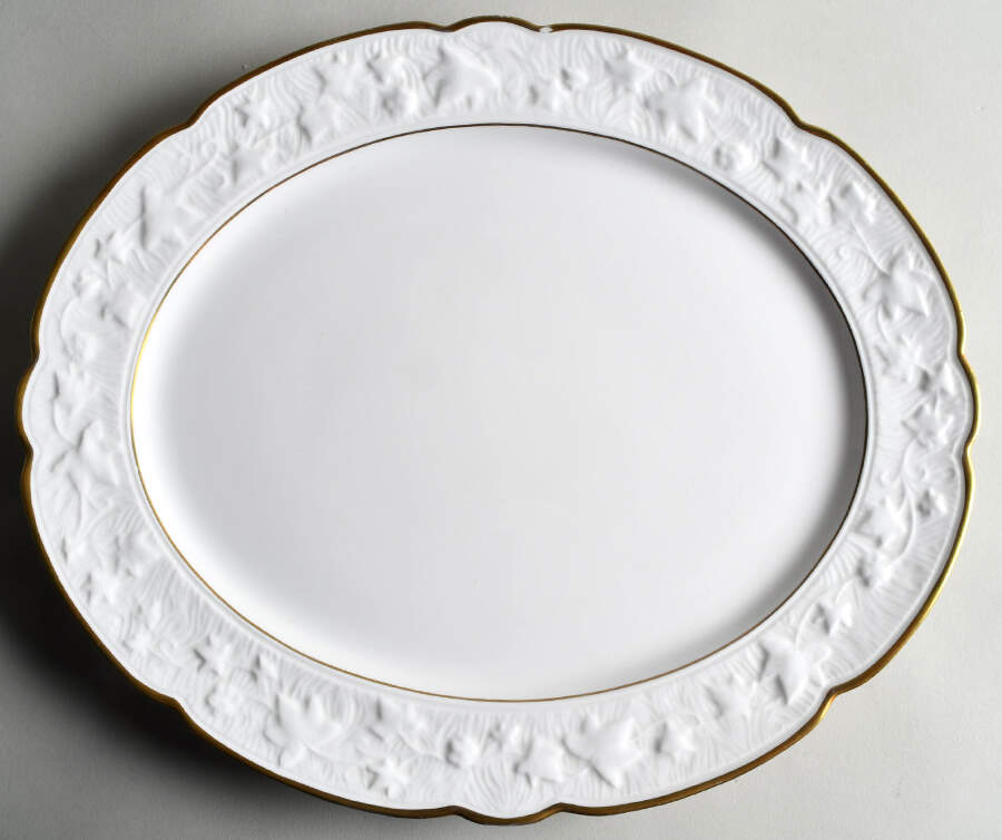 Old English Oak Gold 15" Oval Serving Platter by Royal Stafford-1