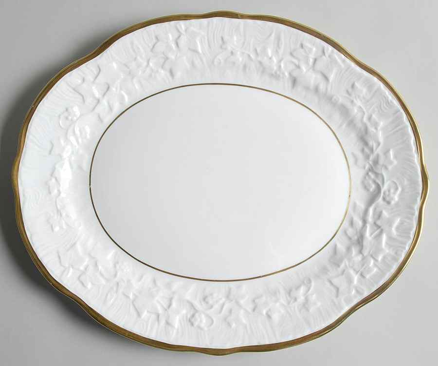 Old English Oak Gold 12" Oval Serving Platter by Royal Stafford-1