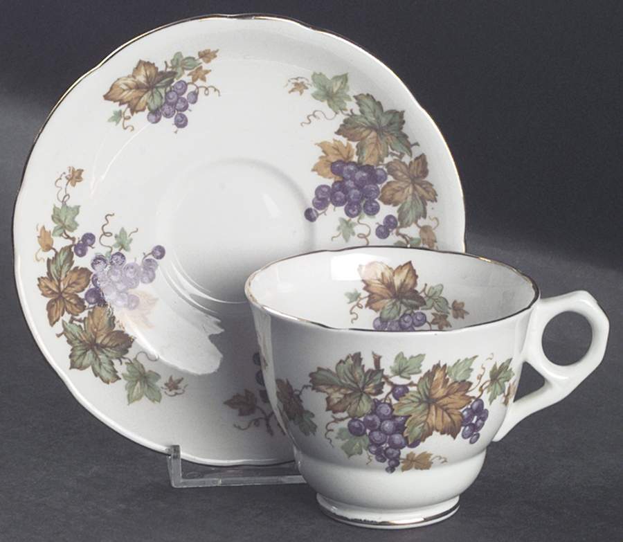 Oregon Grapes Footed Cup & Saucer Set by Royal Stafford-1