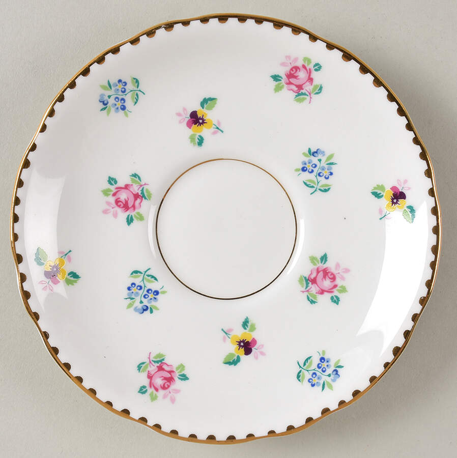 Rose, Pansy, Forget Me Not Saucer for Footed Cup by Royal Stafford-1