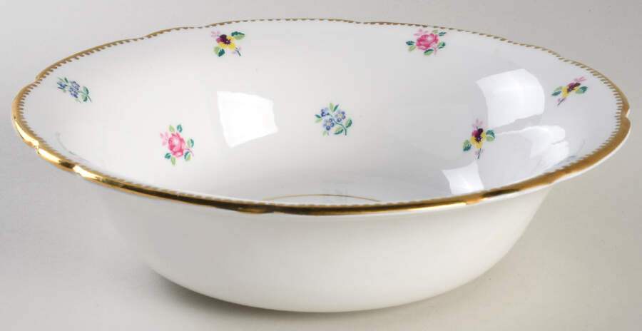 Rose, Pansy, Forget Me Not 8" Round Vegetable Bowl by Royal Stafford-1