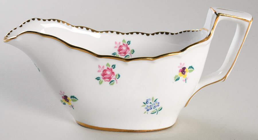 Rose, Pansy, Forget Me Not Gravy Boat by Royal Stafford-1