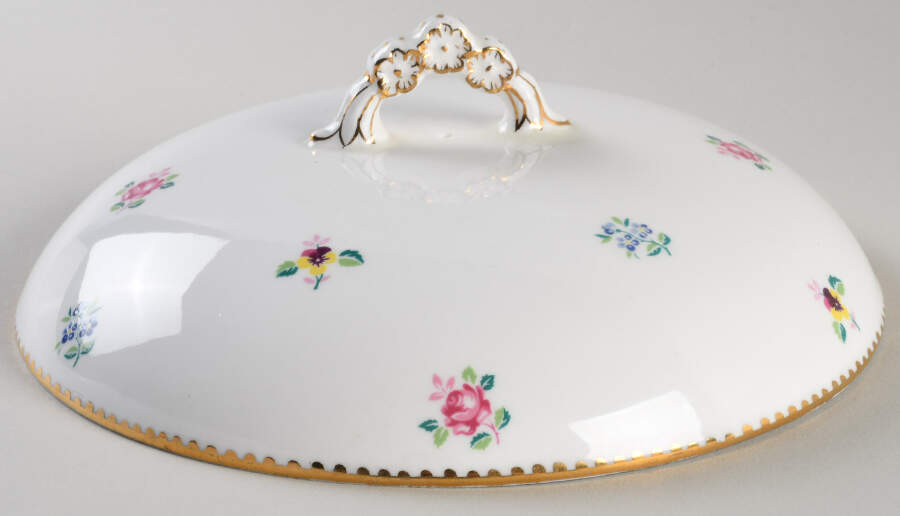 Rose, Pansy, Forget Me Not Lid for Round Vegetable by Royal Stafford-1