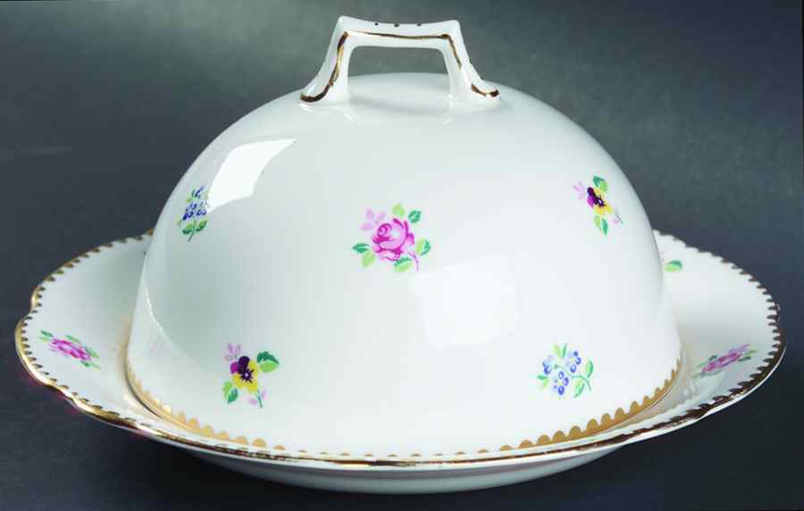 Rose, Pansy, Forget Me Not Round Covered Butter by Royal Stafford-1