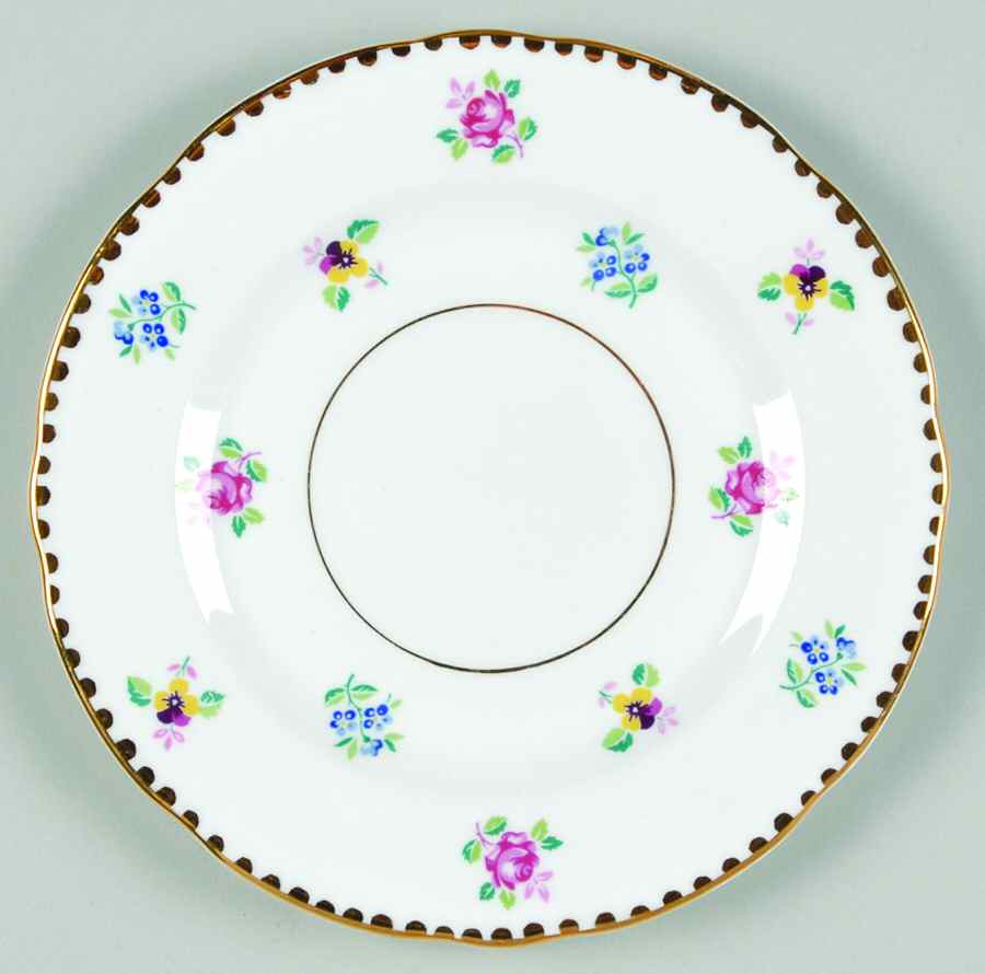 Rose, Pansy, Forget Me Not Bread & Butter Plate by Royal Stafford-1