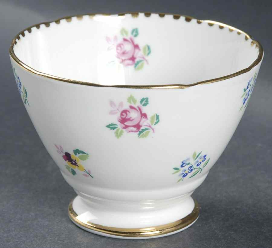 Rose, Pansy, Forget Me Not Mini Open Sugar Bowl by Royal Stafford-1