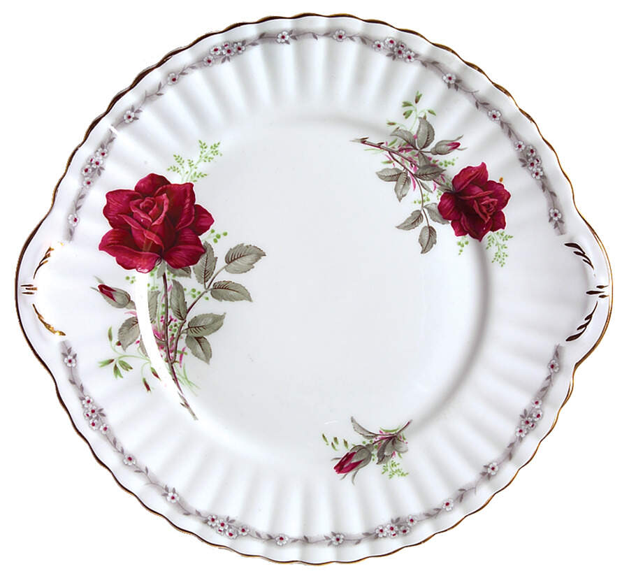 Roses To Remember (Fluted) Handled Cake Plate by Royal Stafford-1