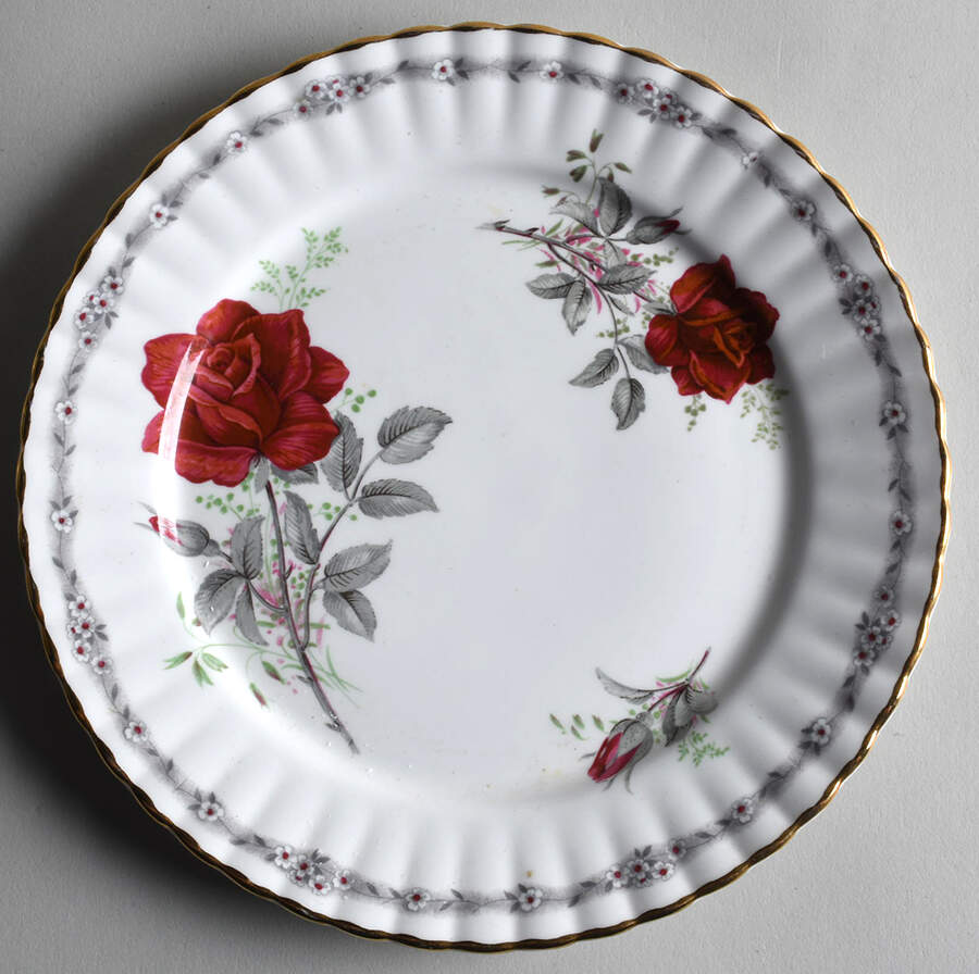 Roses To Remember (Fluted) Salad Plate by Royal Stafford-1