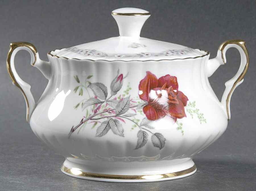 Roses To Remember (Fluted) Sugar Bowl & Lid by Royal Stafford-1