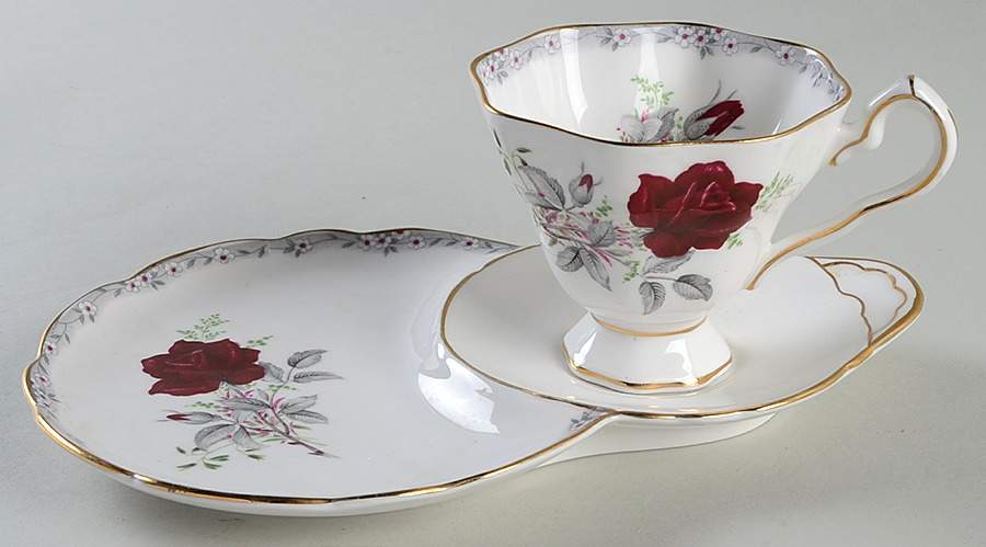 Roses To Remember (Scalloped) Dessert Plate & Cup Set by Royal Stafford-1