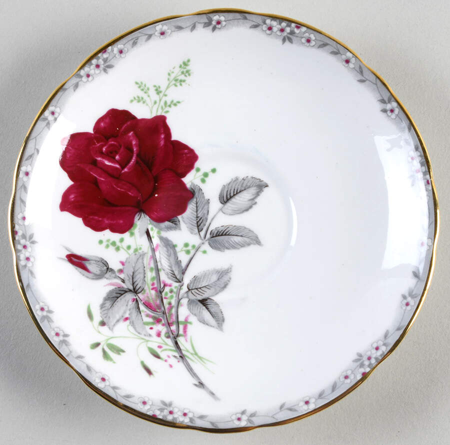 Roses To Remember (Scalloped) Saucer for Footed Cup by Royal Stafford-1