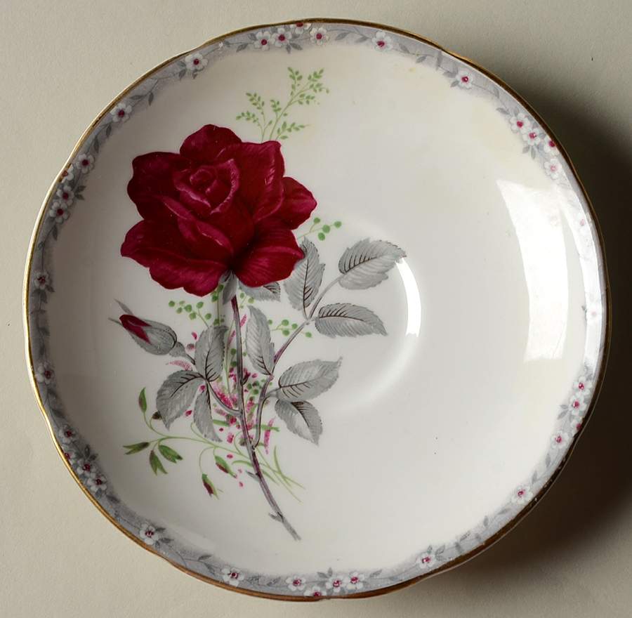 Roses To Remember (Scalloped) Saucer for Footed Cup by Royal Stafford-1