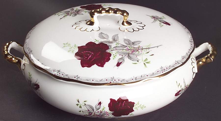 Roses To Remember (Scalloped) Round Covered Vegetable by Royal Stafford-1