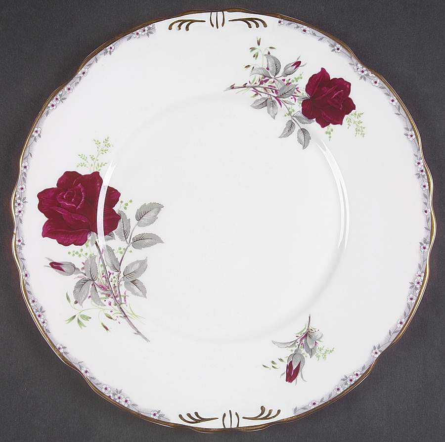 Roses To Remember (Scalloped) Handled Cake Plate by Royal Stafford-1