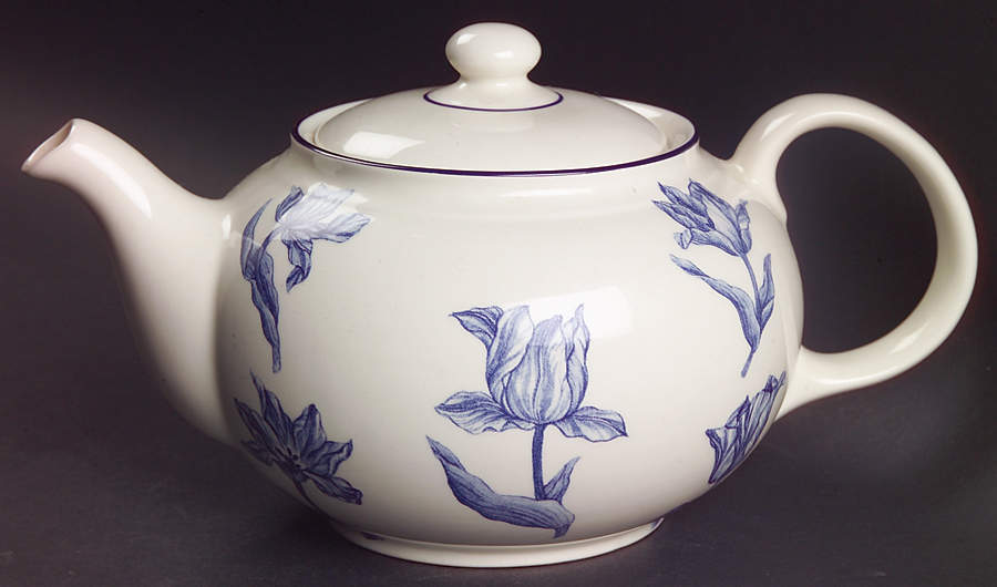 Tulipa (Blue Trim) Teapot & Lid by Royal Stafford-1