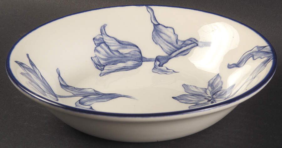 Tulipa (Blue Trim) Coupe Cereal Bowl by Royal Stafford-1