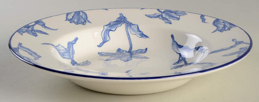 Tulipa (Blue Trim) Large Rim Soup Bowl by Royal Stafford-1