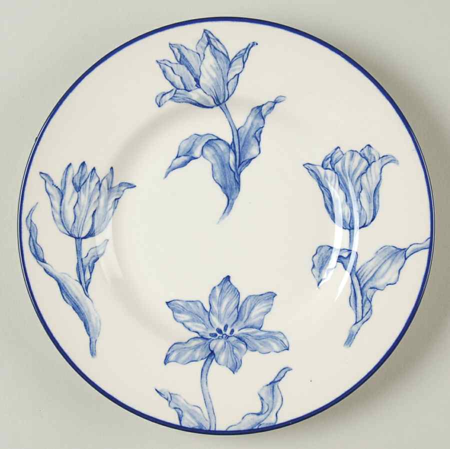 Tulipa (Blue Trim) Bread & Butter Plate by Royal Stafford-1