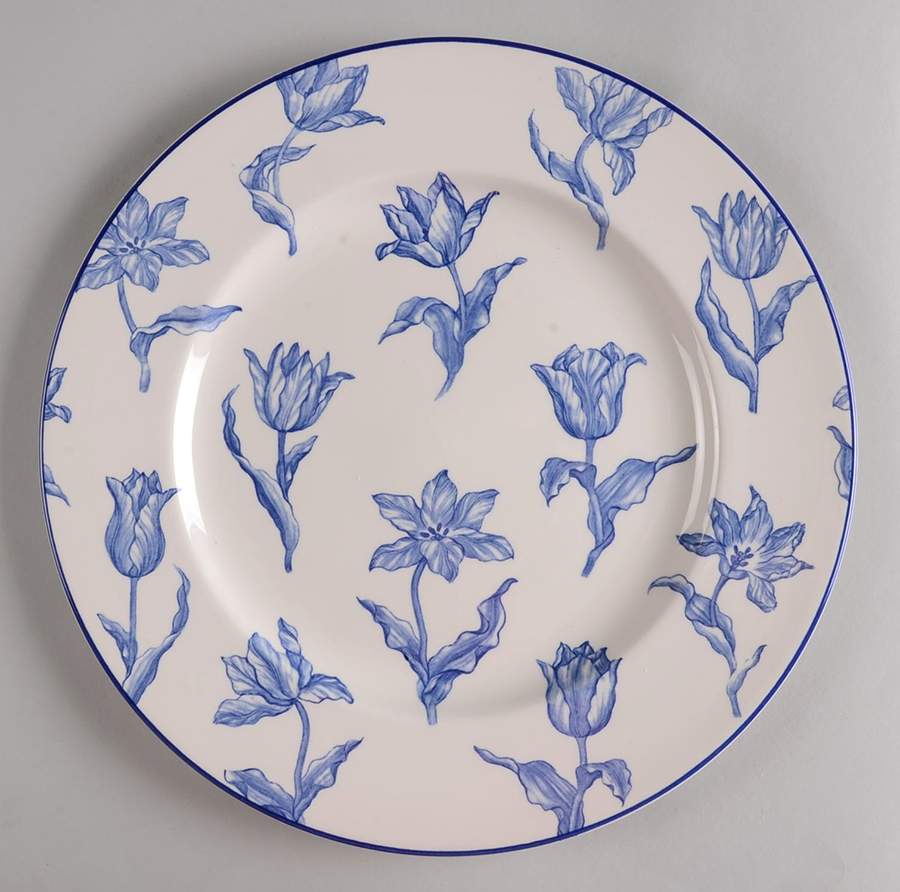 Tulipa (Blue Trim) 12" Chop Plate (Round Platter) by Royal Stafford-1