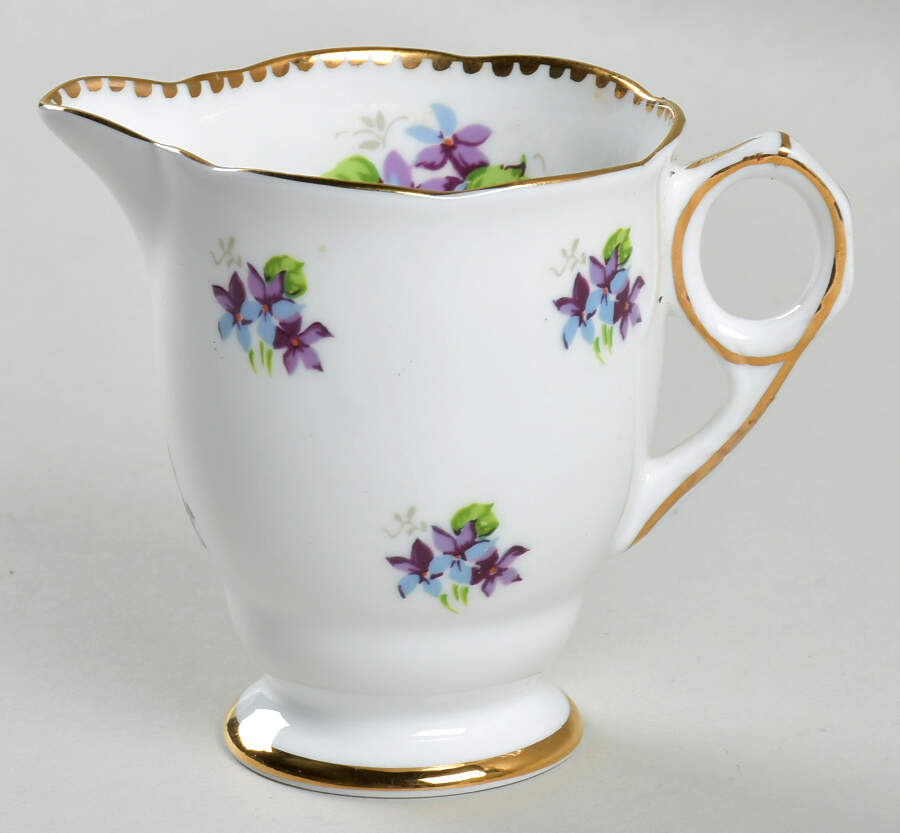 Sweet Violets (Not Embossed, Gold Drops Edge) Mini Creamer by Royal Stafford-1