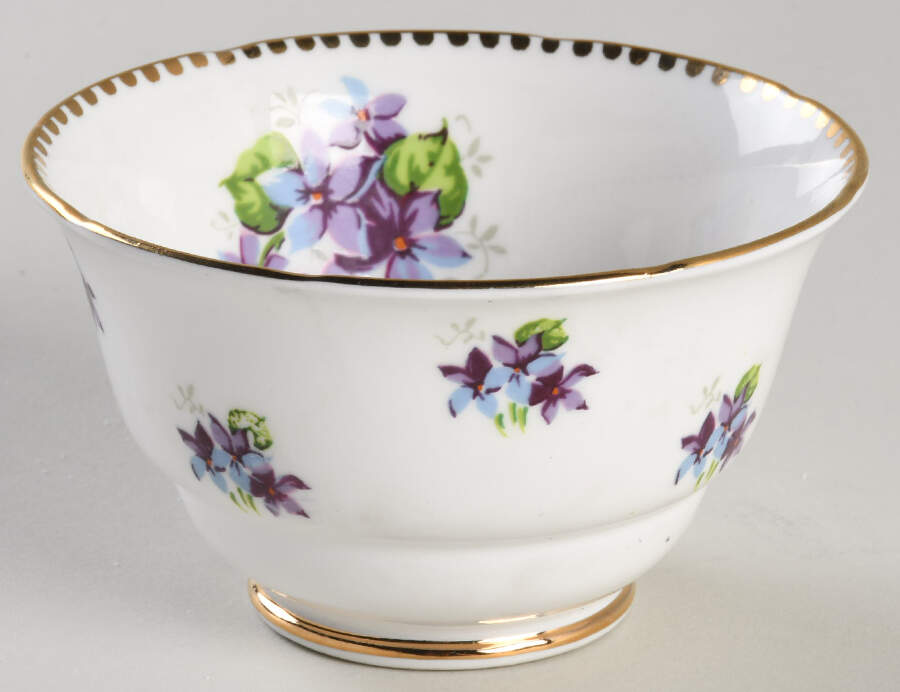 Sweet Violets (Not Embossed, Gold Drops Edge) Mini Open Sugar Bowl by Royal Stafford-1
