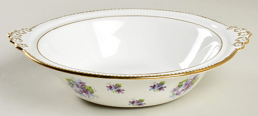 Sweet Violets (Not Embossed, Gold Drops Edge) Round Vegetable No Lid by Royal Stafford-1