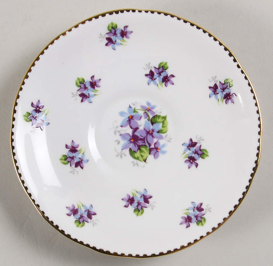 Sweet Violets (Not Embossed, Gold Drops Edge) Saucer for Footed Cup by Royal Stafford-1