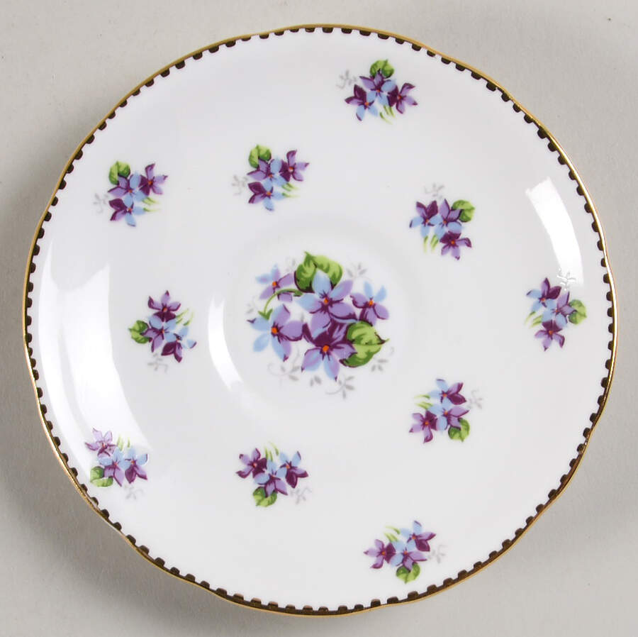 Sweet Violets (Not Embossed, Gold Drops Edge) Saucer for Footed Cup by Royal Stafford-1