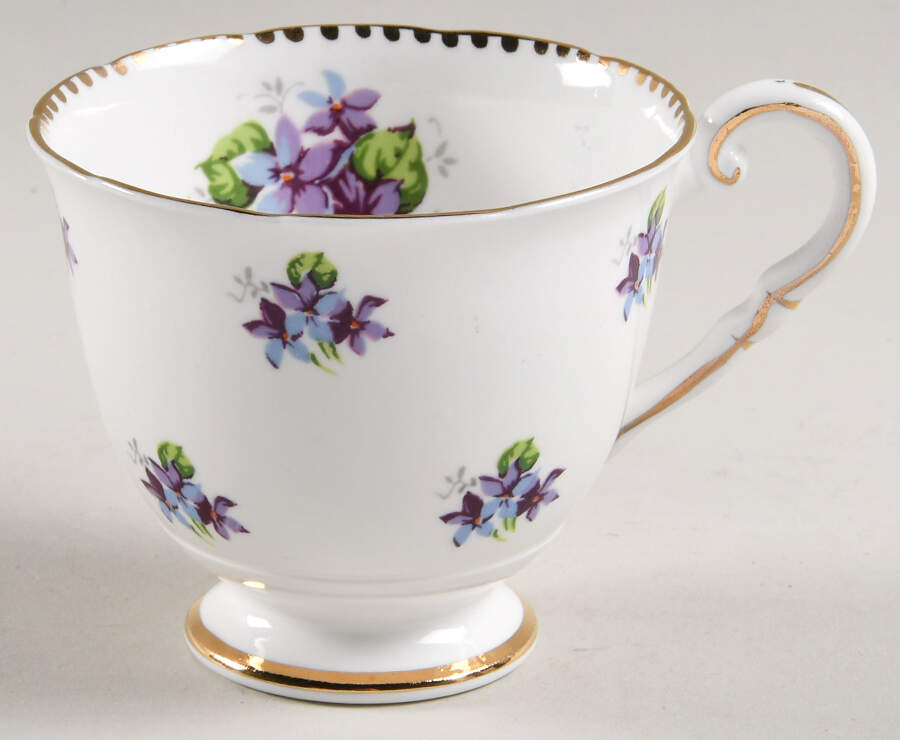 Sweet Violets (Not Embossed, Gold Drops Edge) Footed Cup by Royal Stafford-1
