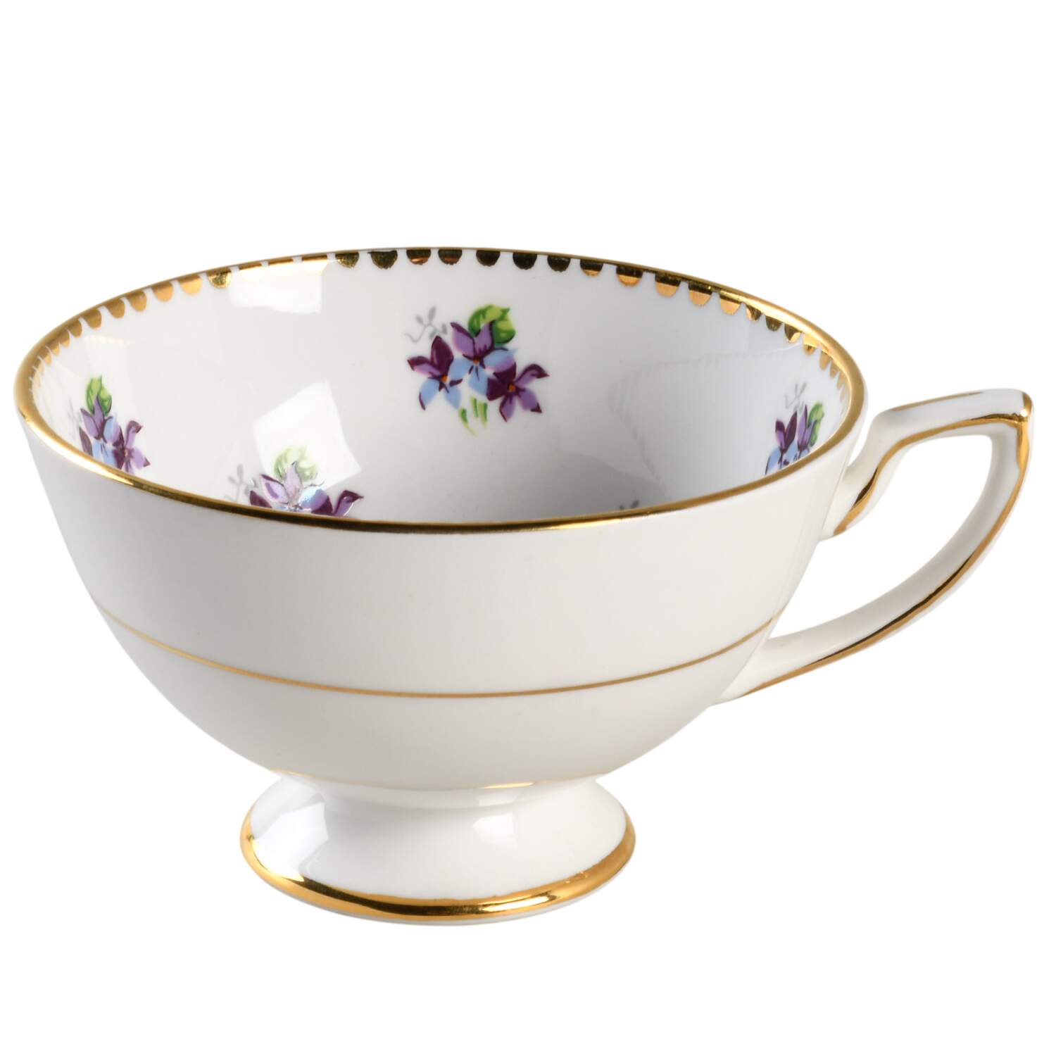 Sweet Violets (Not Embossed, Gold Drops Edge) Footed Cup by Royal Stafford-1