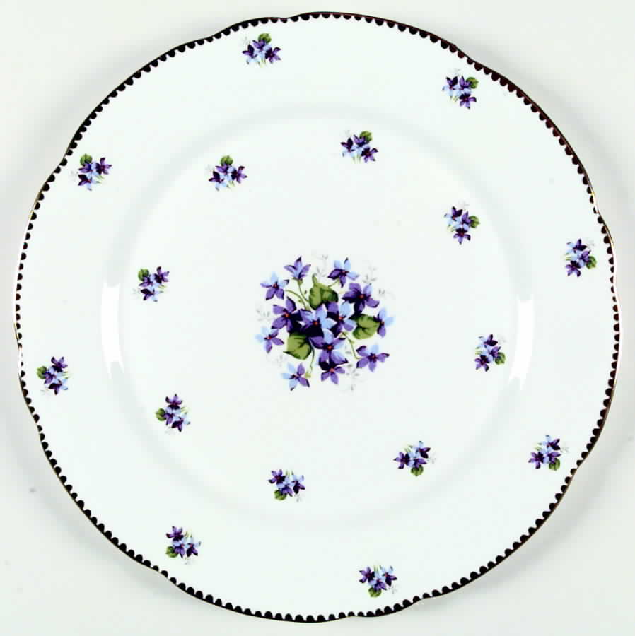 Sweet Violets (Not Embossed, Gold Drops Edge) Dinner Plate by Royal Stafford-1