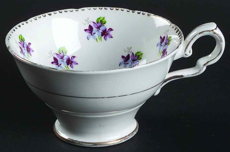 Sweet Violets (Not Embossed, Gold Drops Edge) Footed Cup by Royal Stafford-1