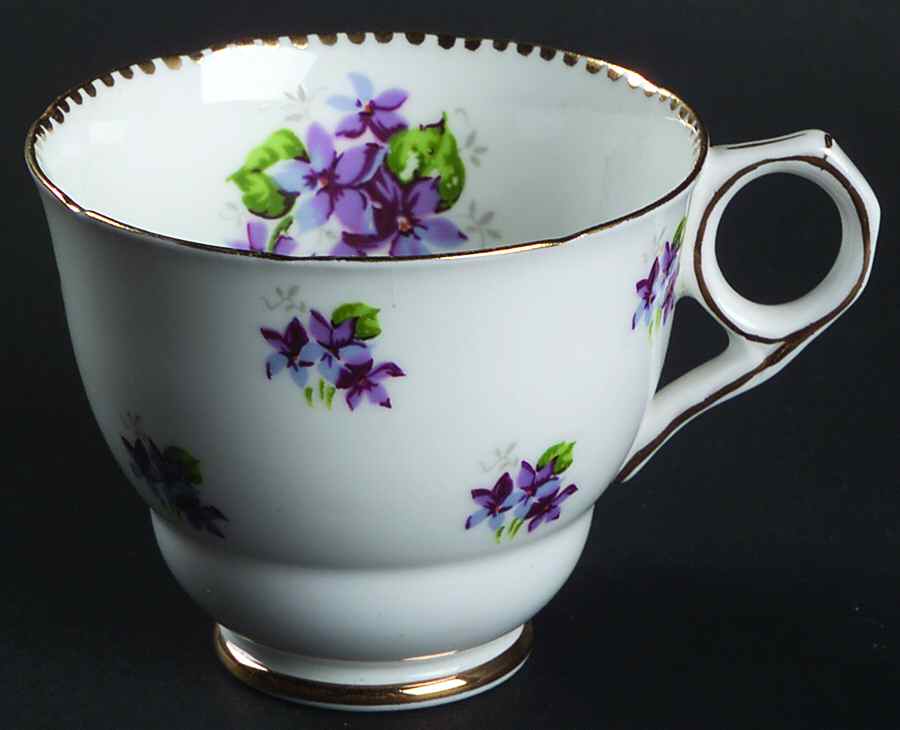 Sweet Violets (Not Embossed, Gold Drops Edge) Footed Cup by Royal Stafford-1