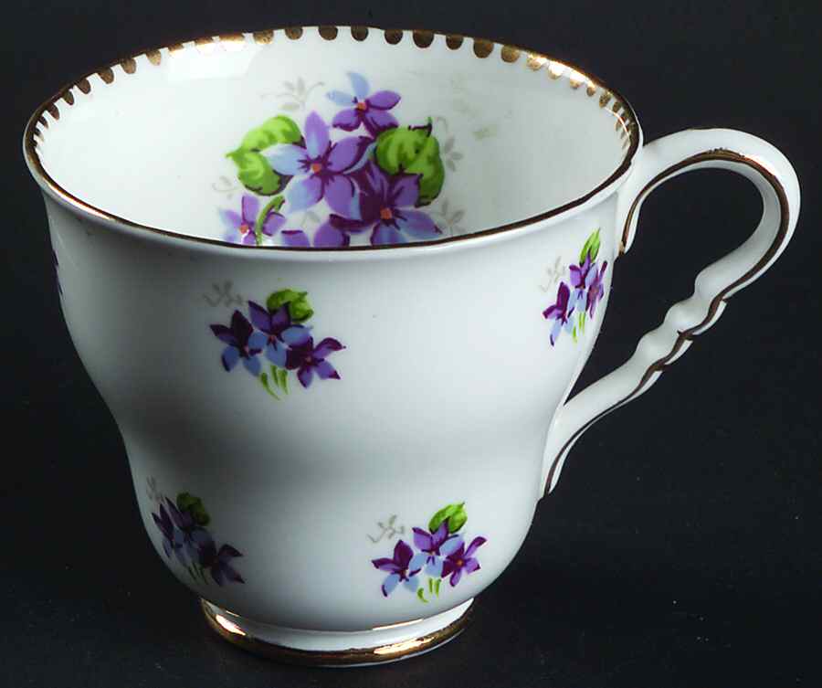 Sweet Violets (Not Embossed, Gold Drops Edge) Footed Cup by Royal Stafford-1
