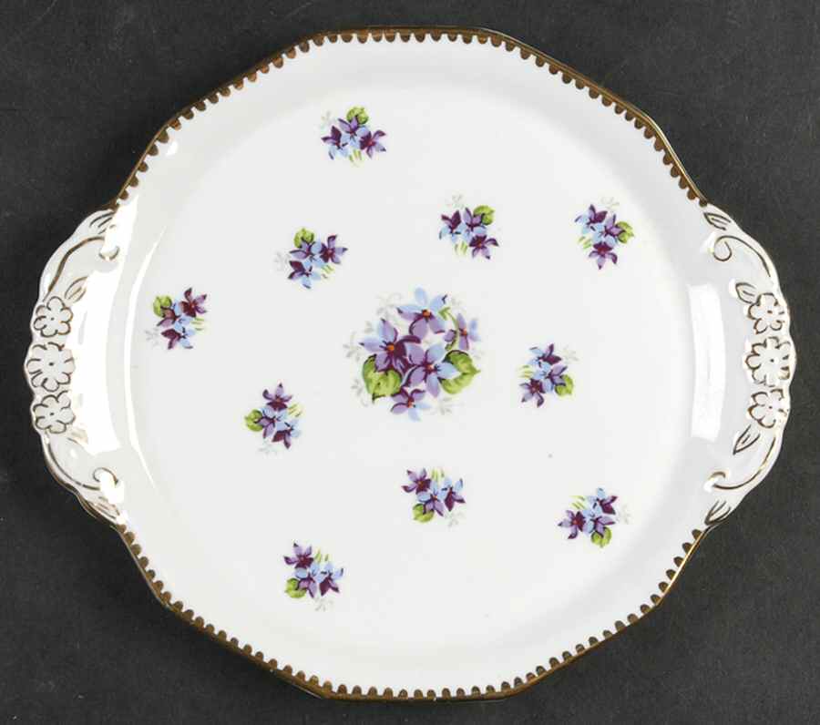 Sweet Violets (Not Embossed, Gold Drops Edge) Bon Bon by Royal Stafford-1