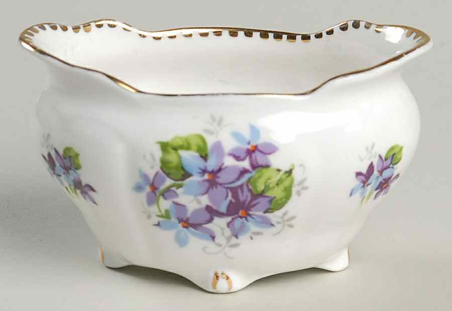 Sweet Violets (Not Embossed, Gold Drops Edge) Mini Open Sugar Bowl by Royal Stafford-1