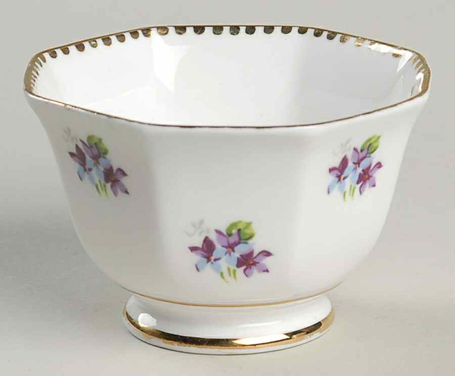 Sweet Violets (Not Embossed, Gold Drops Edge) Mini Open Sugar Bowl by Royal Stafford-1