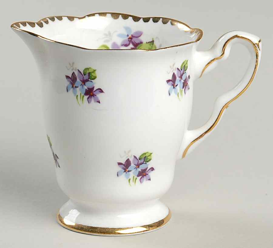 Sweet Violets (Not Embossed, Gold Drops Edge) Mini Creamer by Royal Stafford-1