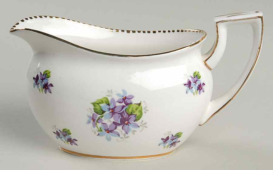 Sweet Violets (Not Embossed, Gold Drops Edge) Creamer by Royal Stafford-1
