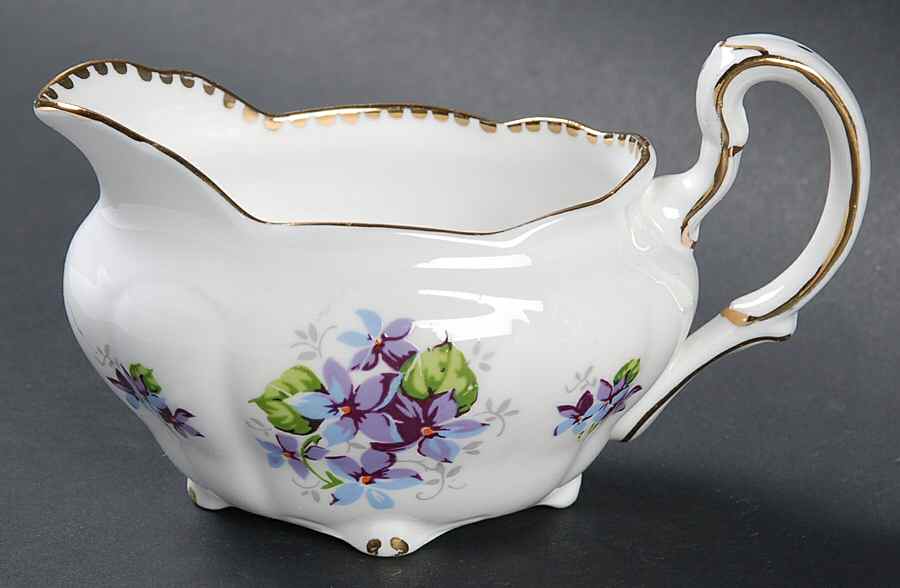 Sweet Violets (Not Embossed, Gold Drops Edge) Mini Creamer by Royal Stafford-1