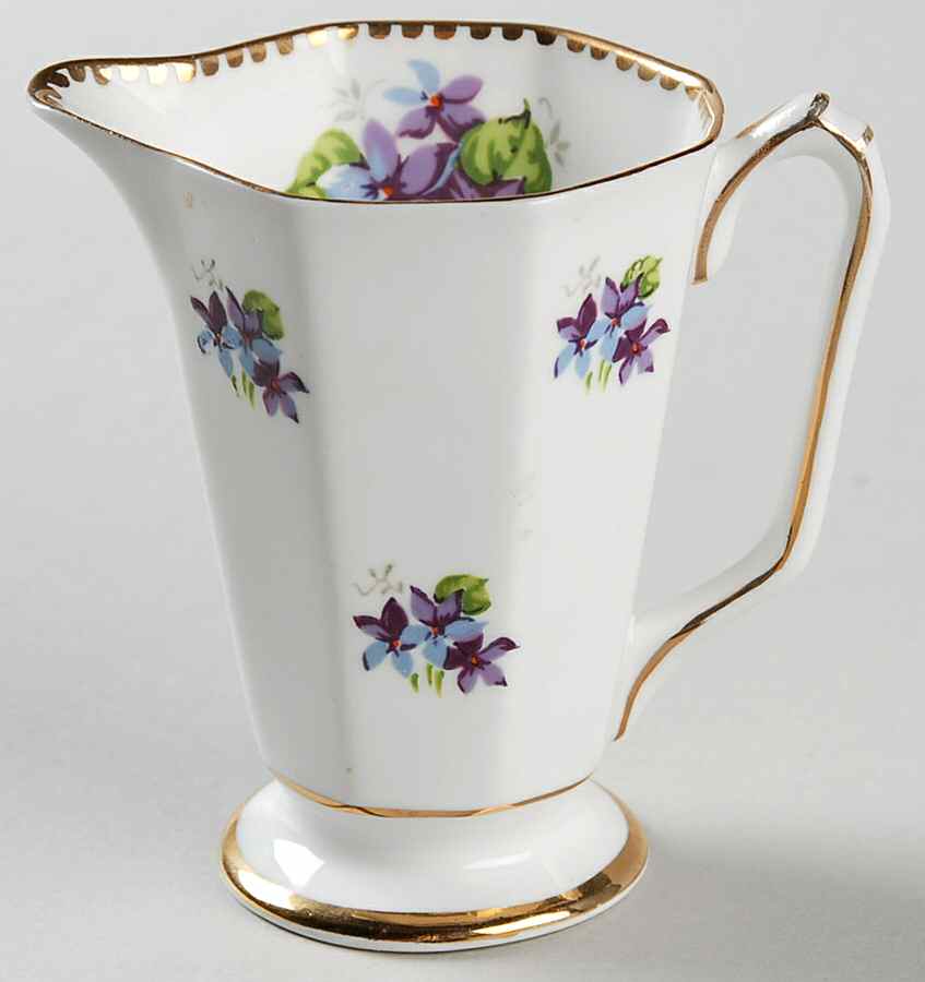 Sweet Violets (Not Embossed, Gold Drops Edge) Mini Creamer by Royal Stafford-1