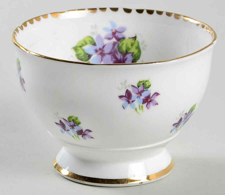 Sweet Violets (Not Embossed, Gold Drops Edge) Mini Open Sugar Bowl by Royal Stafford-1