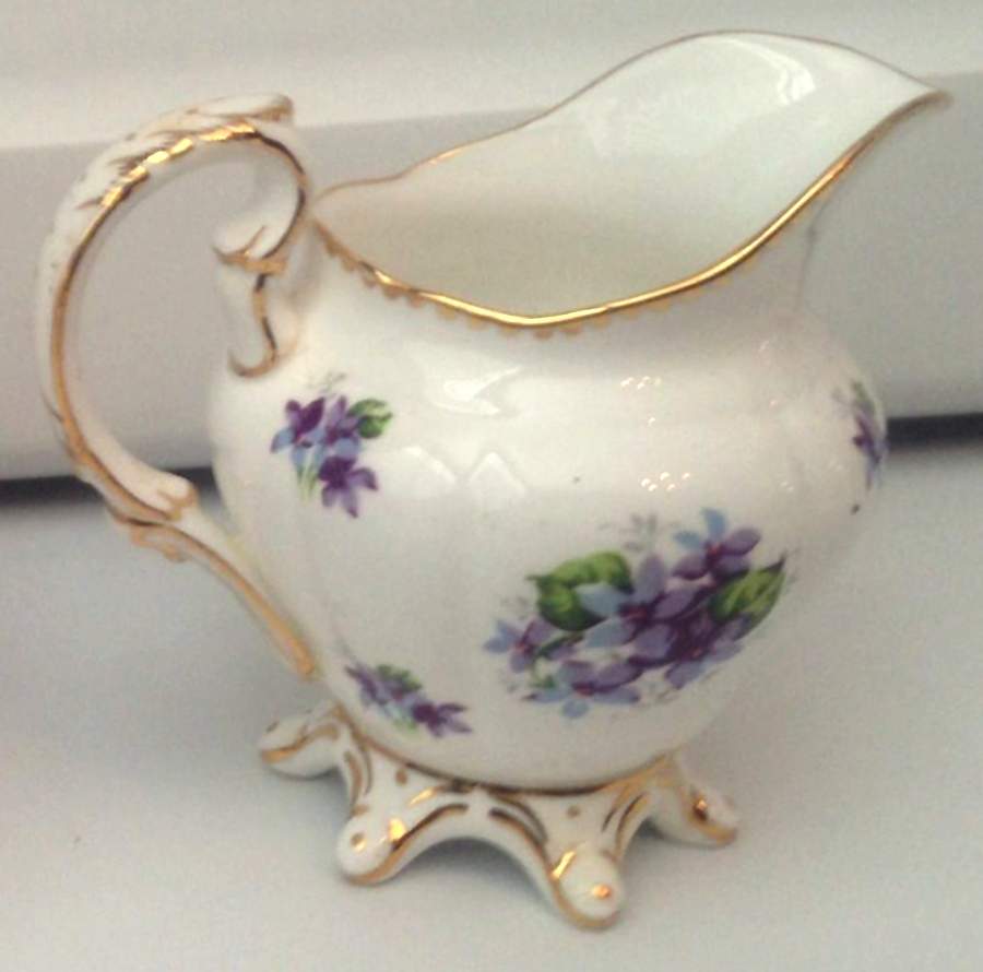 Sweet Violets (Not Embossed, Gold Drops Edge) Creamer by Royal Stafford-1