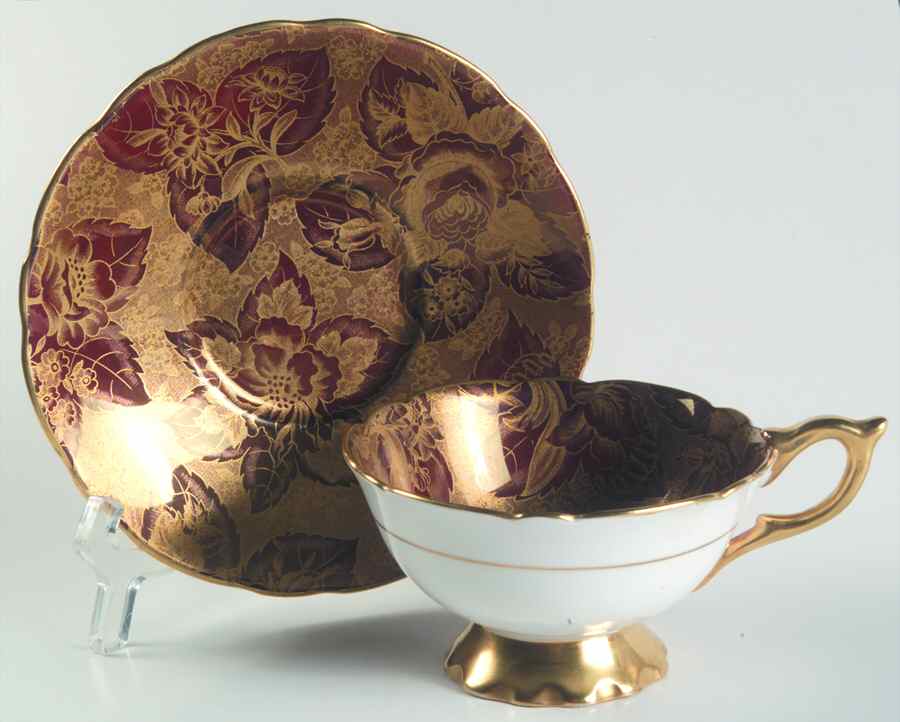 Tapestry Footed Cup & Saucer Set by Royal Stafford-1