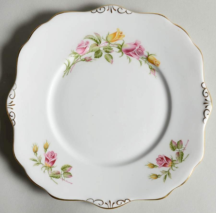 Tea Rose Square Handled Cake Plate by Royal Stafford-1